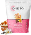 One Sol Lean Plant Protein Powder Pea &amp Brown Rice Protein Low Carb Vegan Friendly - Gluten Lactose &amp Soy Free - No Added Sugar Non-GMO Clean Nutrition No Bloating (Vanilla Caramel Cup