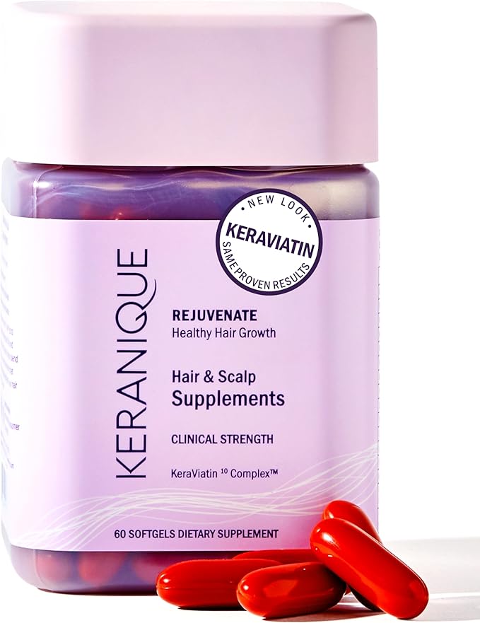 Keranique Hair &amp Scalp Supplements - Promote Strength and Growth Best for Thinning Nourish Your with Biotin Vitamin B More Vital Nutrients Keraviatin