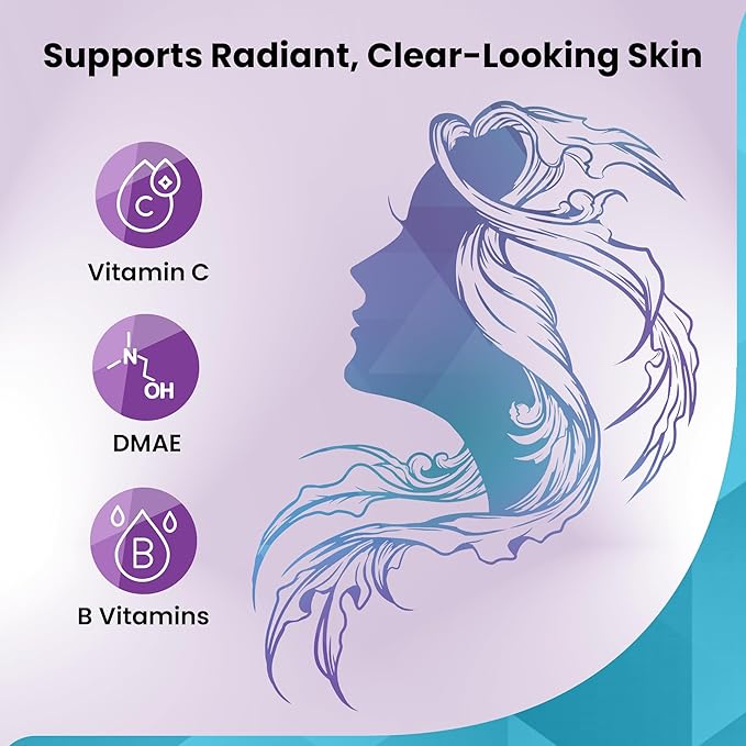 Organic Excellence Hair Skin and Nails Vitamins for Women &amp Men – Biotin Supplement 5000 mcg– Hyaluronic Acid - Supports Healthy Hair Growth Radiant Skin &amp Strong Nails 3 Month Supply (90 T