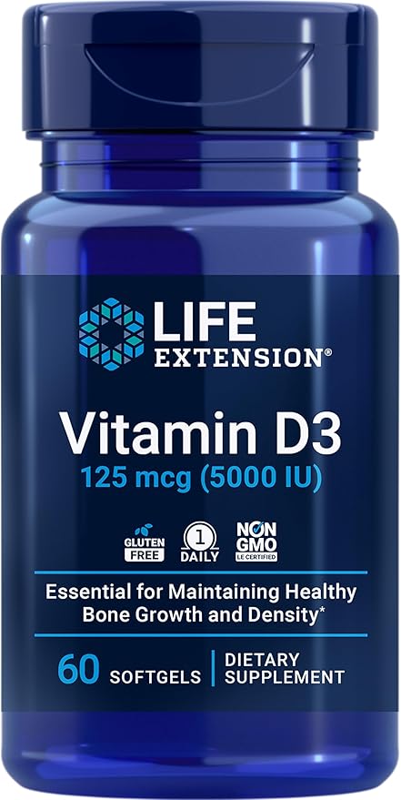 Life Extension Super Omega-3 Plus EPA/DHA Fish Oil Sesame Lignans &amp Vitamin D3 125 mcg (5000 IU) Bone Health Brain Performance