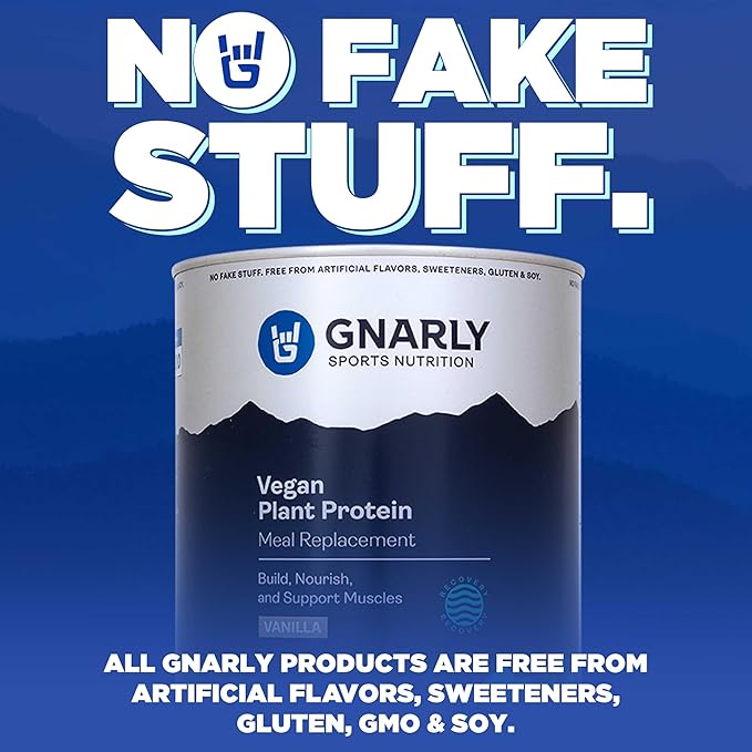 Gnarly Nutrition Performance Greens Blueberry Açai (11.64 oz) and Gnarly Vegan Plant Protein Meal Replacement - Vanilla (28.2oz)