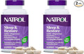 Natrol Sleep &amp Restore Capsules - Calm Magnesium GlycinateMagnesium Sleep Aid with GABAMelatonin 5mgBotanical Blend30 Day Supply(Pack of 2)