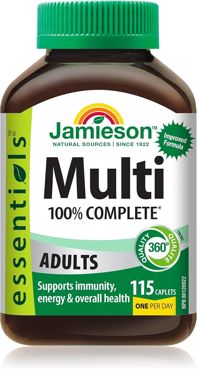Jamieson 100% Complete Multivitamin for Adults Supports Energy Immunity &amp Overall Health
