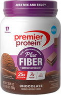 Premier Protein Powder Plus Fiber Chocolate 25g Protein 7g Fiber to Support Gut Health No Added Sugar (17 Servings)