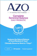AZO Complete Feminine Balance Daily Vaginal Probiotics for Women Clinically Proven to Help Protect Vaginal Health Helps balance pH and yeast 60 Count