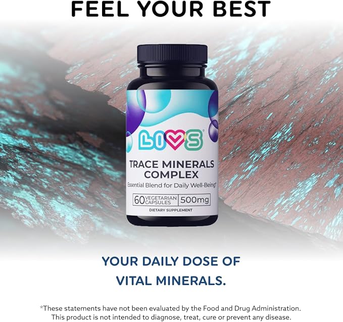LIVS Trace Mineral Complex – 500mg Vegetarian Capsules | 11 Essential Trace Minerals for Immune Cellular &amp Electrolyte Support | Daily Magnesium Supplement with Zinc Potassium Calcium – 120 Cou