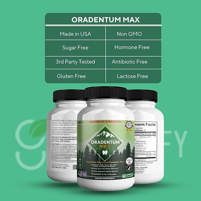 Oradentum Max Probiotic Supplement 40 Billion CFU 60 Capsules 30 Day Supply (3)