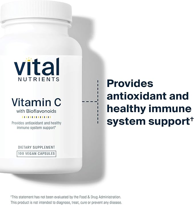 Vital Nutrients Vitamin C with Bioflavonoids - Vegan Supplement for Immune Support* - 1000mg Vitamin C and 500mg Citrus Bioflavonoid - Gluten Dairy and Soy Free - Non-GMO - 100 Capsules