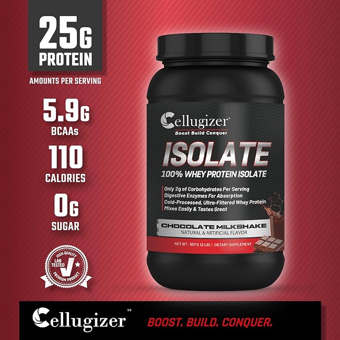 100% Whey Isolate 2lb Chocolate I 25g Protein Fast Digesting I 0g Sugar Low Carb