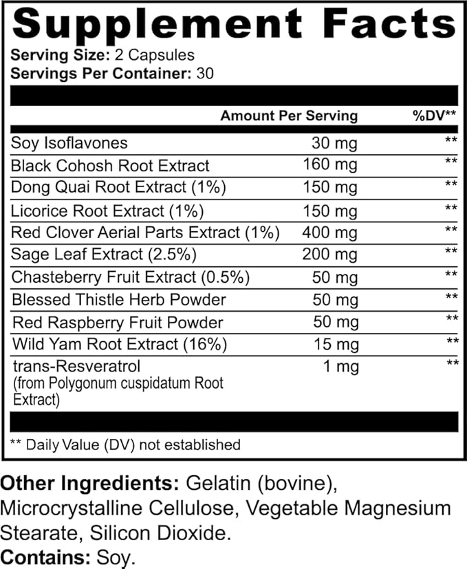 EstroBalance Women’s Hormone Balance Supplement – Menopause &amp PMS Support with Black Cohosh Red Clover &amp Chasteberry – Estrogen Balance Formula – 60 Capsules