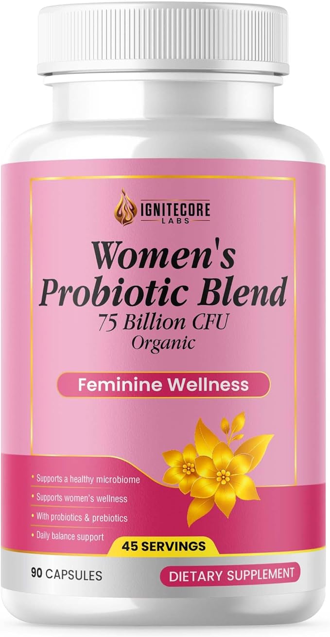 Women’s Probiotic Capsules – Daily Wellness Support with Probiotics &amp Prebiotics Non-GMO – 90 Capsules 45 Servings