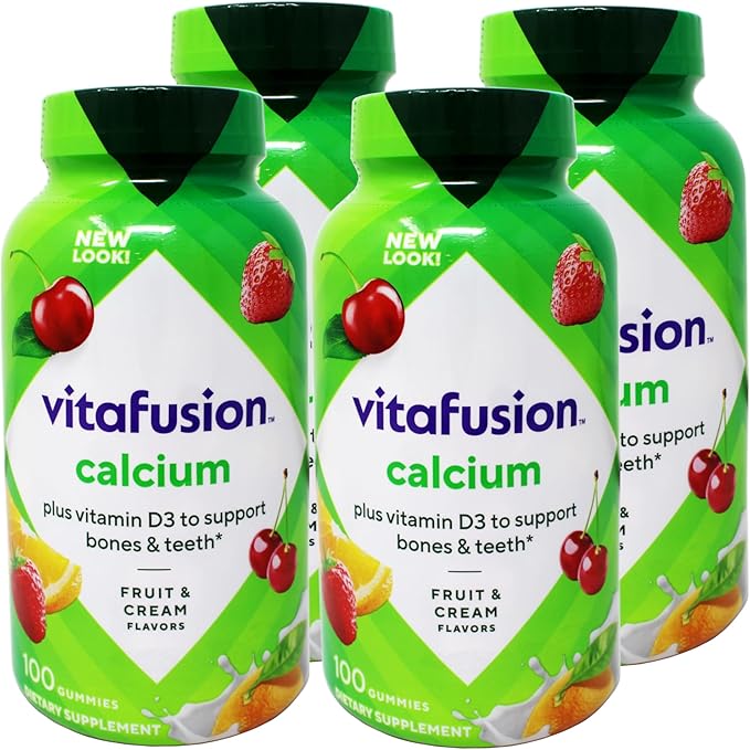 Vitafusion Calcium Gummy Vitamins for Adults 500mg Creamy Swirled Fruits 400 Count