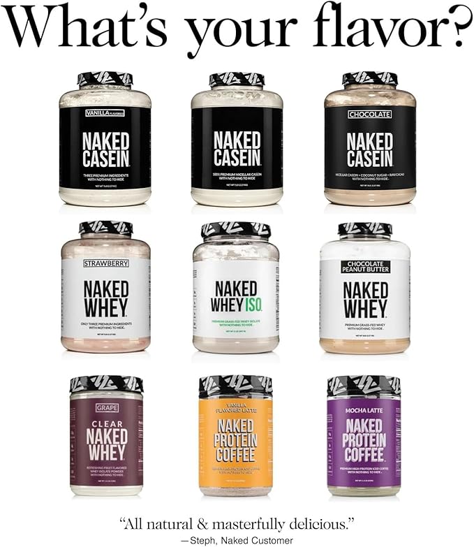 NAKED Casein - Vanilla Micellar Casein Protein - 5 Pound Bulk NSF Certified GMO-Free Gluten-Free Soy-Free Preservative-Free - Stimulate Muscle Growth - Enhance Recovery - 61 Servings