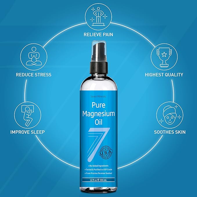 Seven Minerals Pure Magnesium Oil &amp Pure Magnesium Bath Flakes