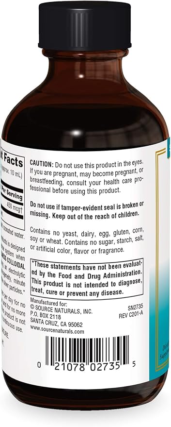 Source Naturals Wellness Colloidal Silver 45 ppm Supports Physical Well Being* - 4 Fluid oz