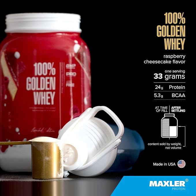 Maxler 100% Golden Whey Raspberry Cheesecake and Blueberry Muffin Bundle