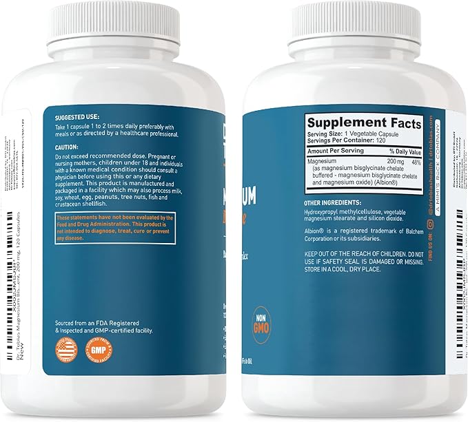 Dr. Tobias Omega 3 Fish Oil &amp Magnesium Bisglycinate Supplements High Absorption Supports Heart Brain Immune Energy Muscle Bone &amp Joint Health Non-GMO