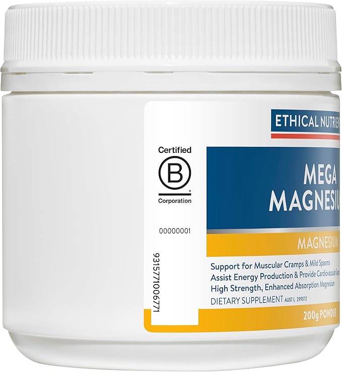 Ethical Nutrients MEGAZORB Mega Magnesium Powder Raspberry 200g