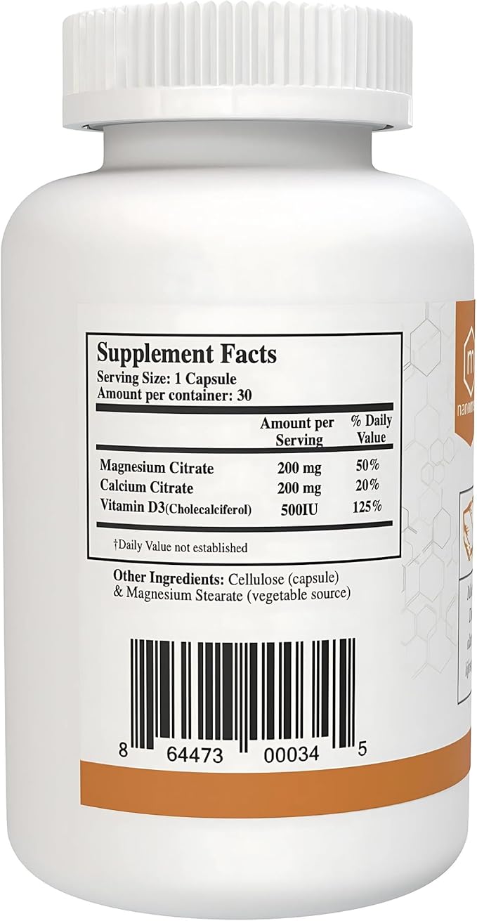 Bone Density - Bone Strength Organic Calcium with Magnesium Vitamin D3 clinically Proven Ingredients for Bone Health Gluten Free Easy to Swallow - 60 Count