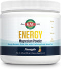 KAL Energy Magnesium Powder Drink Pineapple Flavor Magnesium Citrate Powder Energy Support with Green Tea Caffeine Sugar Free 40 Servings