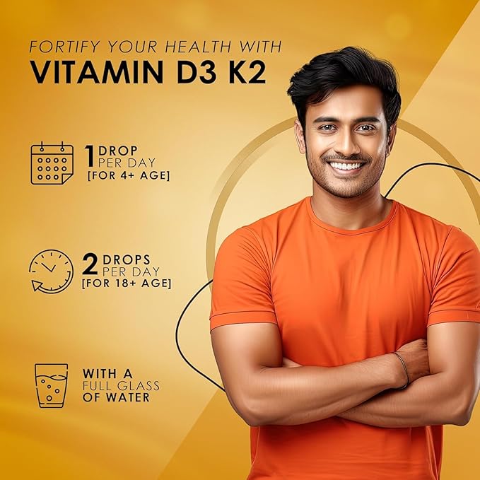 AMBROSIAL Vitamin D3 K2 Drops - for Adults and Kids (Pack of 1-30ml)