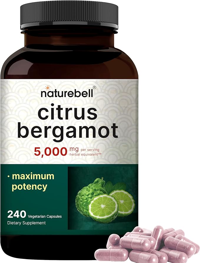 NatureBell Vitamin D3 5000iu with K2 MK-7 100mcg Softgels &amp Citrus Bergamot Veggie Capsules 5000 mg Equivalent Bundle Pack | Bioavailable Virgin Coconut Oil Softgels | High Antioxidant Level