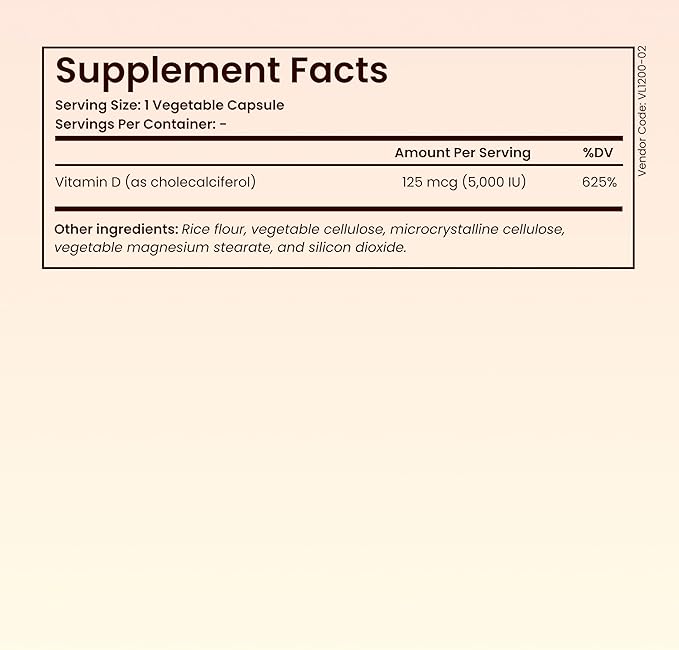 Vitamin D3 5000 IU - High Potency Immune &amp Bone Support Supplement - Daily Vitamin D3 for Immune System Bone Health Mood &amp Muscle Function - Non-GMO Softgels