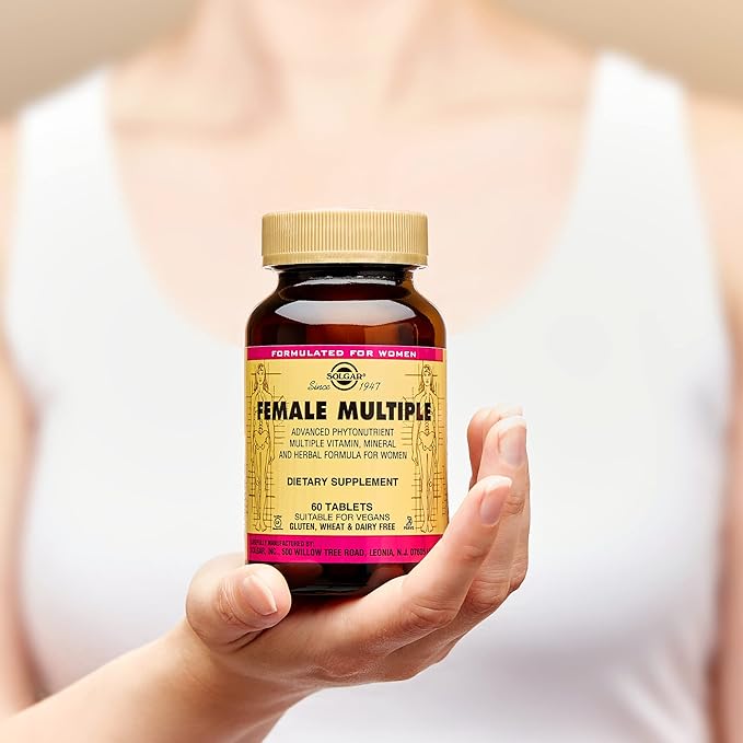 Solgar Female Multiple 120 Tablets - Multivitamin Mineral &amp Herbal Formula for Women - Advanced Phytonutrient - Vegan Gluten Free Dairy Free Kosher - 40 Servings