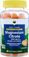 KP+ Magnesium Gummies | Magnesium Citrate 250 mg | 60 Vegetarian Gummies | Extra Strength | Supports Bone Nerve &amp Muscle Health | Orange Vanilla Flavor | Pack of 1