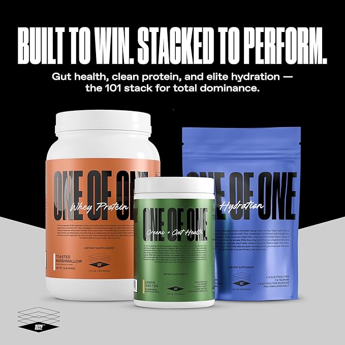 ONE OF ONE Greens &amp Gut Health – Superfood Greens Powder with Prebiotics Probiotics &amp Digestive Enzymes for Gut Health Immunity &amp Energy No Artificial Sweeteners - Lemon Iced Tea 30 Se