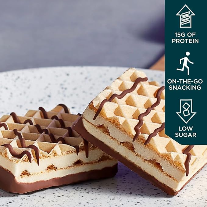 Myprotein Protein Bars Crispy Protein Wafers 15g High Protein Snacks Box of 10 Vanilla Wafers Packs Milk &amp Whey Protein Isolate Light &amp Crunchy