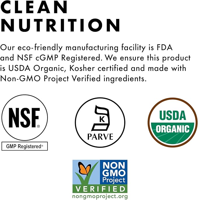 BlueBonnet Nutrition Organic Plant Protein Powder 24g Plant Based Protein Zero Sugar 8g Fiber USDA Organic Non-GMO Kosher Gluten-Free Soy-Free Vegan Vanilla Flavor 21 Servings 2.08 lbs