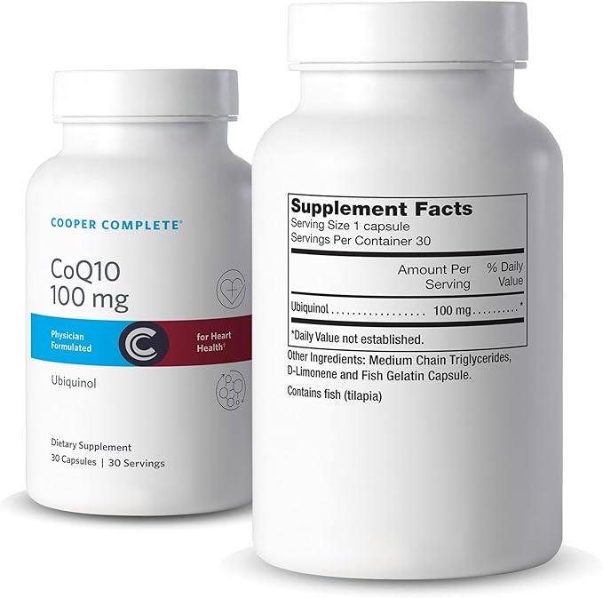 Cooper Complete - CoQ10 100 mg - CoEnzyme10 Ubiquinol Supplement - 30 Capsules Pack of 1