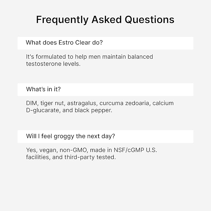 Ben's Natural Health Estro Clear Natural Estrogen Blocker Supplement with DIM Tiger Nut Astragalus Calcium D Glucarate 120 Capsules 3 Pack