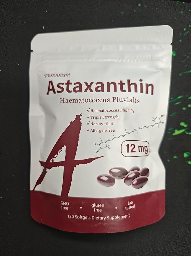 Astaxanthin 12mg Triple Strength Skin Vitamins for Women with Antioxidant ActivitySupports Immune Skin Eye &amp Joint HealthPromote Internal CirculationChocolate Flavor120 Servings