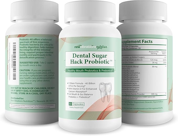 Dental Sugar Hack Probiotic - Our Best Oral Health Probiotics - Pro Dental Probiotics for Teeth Mouth Gums &amp Bad Breath - Gut &amp Oral Health Biotics for Teeth and Bad Breath Probiotic Dental