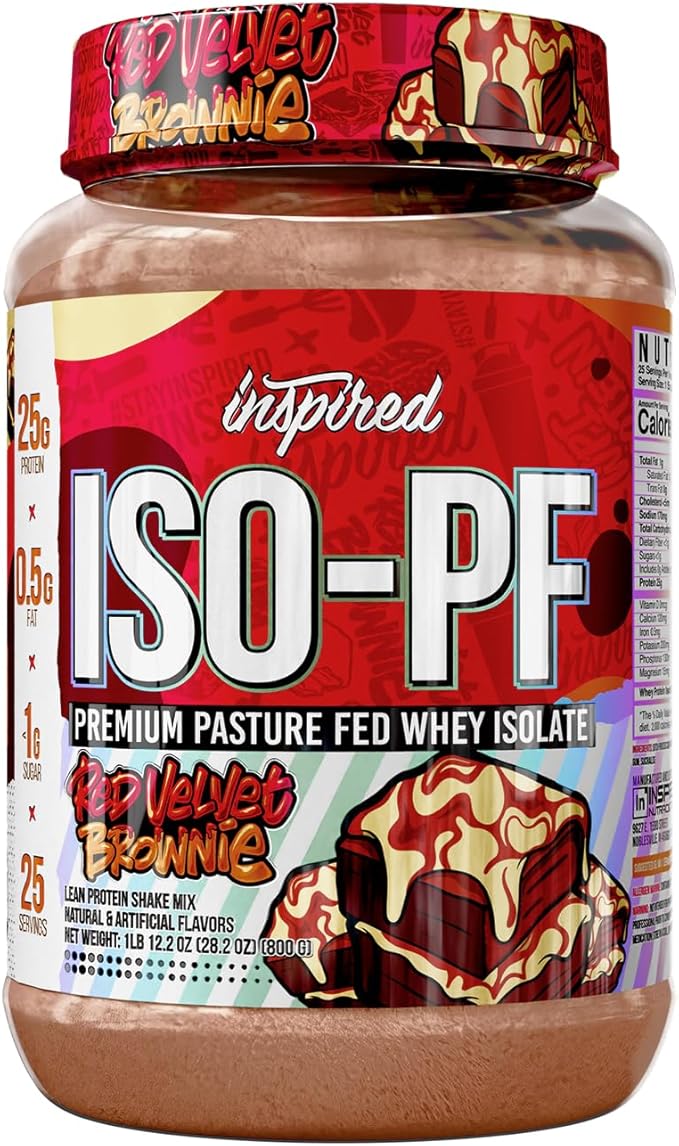 Inspired ISO-PF Pasture Fed Whey Protein Isolate – 25g Protein Low Carb &amp Lactose Free – Grass Fed Post Workout Protein Powder