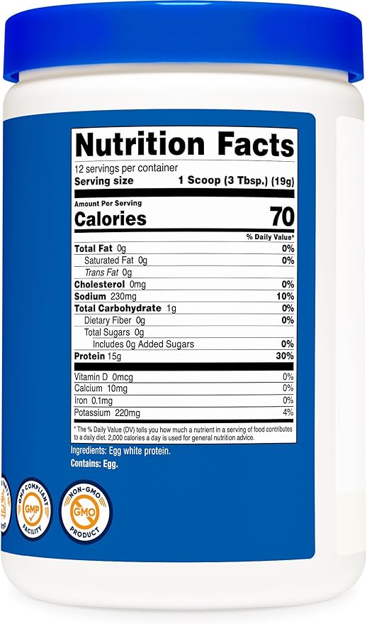 Nutricost Egg White Protein Powder 8oz (Unflavored) - Non-GMO Gluten Free