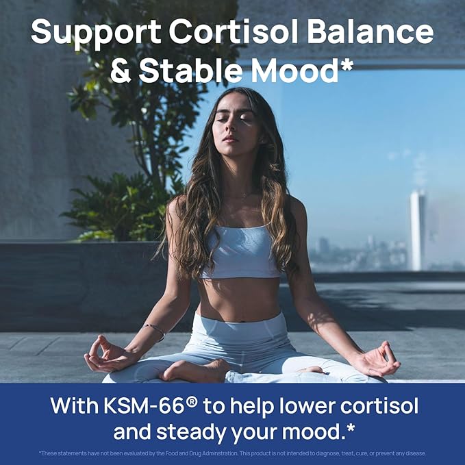 Selerb CalmTrio Magnesium Glycinate Powder Cortisol Drink Mix - No Sugar with L-Theanine Ksm-66® Ashwagandha Lemon Balm Vitamin D3 B6 Supplements for Relax Focus &amp Calm Raspberry Lemon 20 C