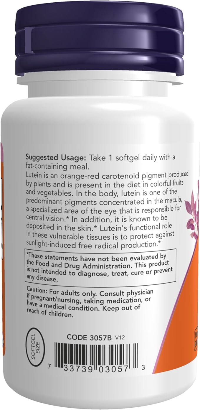 NOW Foods Lutein 10 mg Softgels 2-PACK