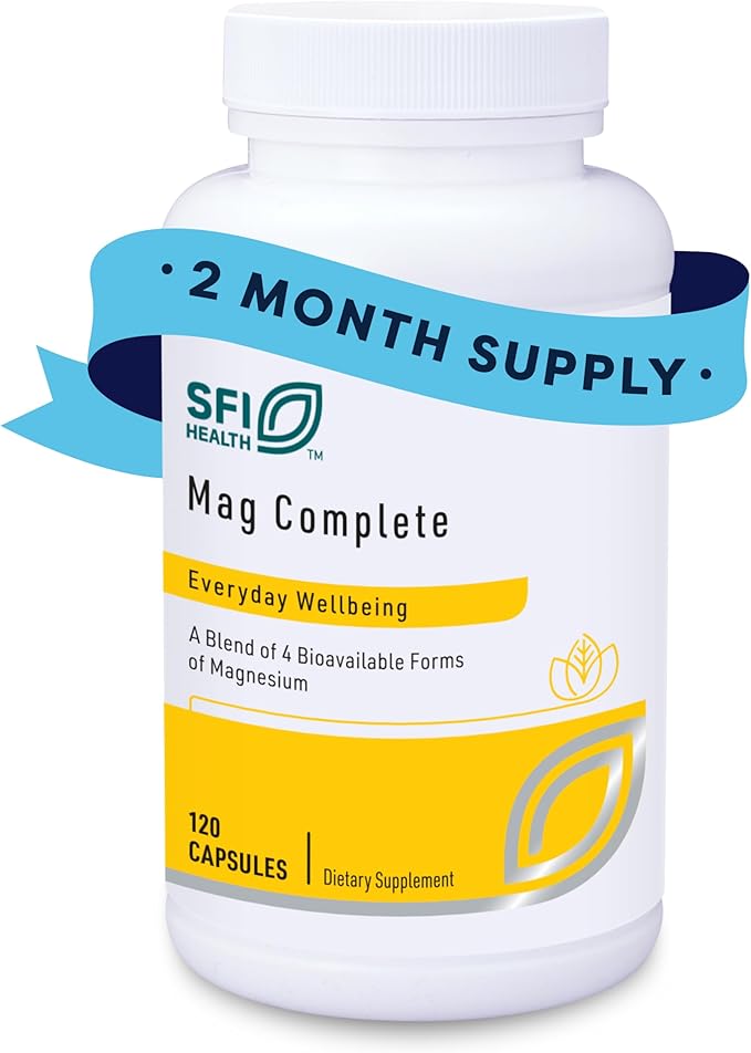 Klaire Labs SFI Health Mag Complete - Magnesium Complex Supplement - with Bioavailable Magnesium Succinate Taurinate Malate &amp Citrate - Support A Healthy Heart Energy &amp Nerves (120 Capsules