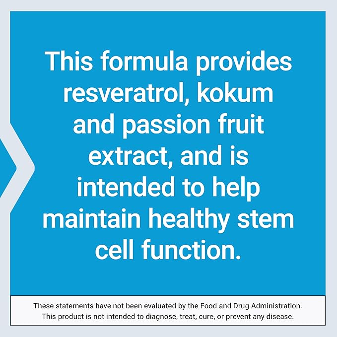 Life Extension GEROPROTECT® Stem Cell Promotes Healthy Cellular Renewal kokum Extract Trans-resveratrol Gluten Free Non-GMO Vegetarian 60 Capsules