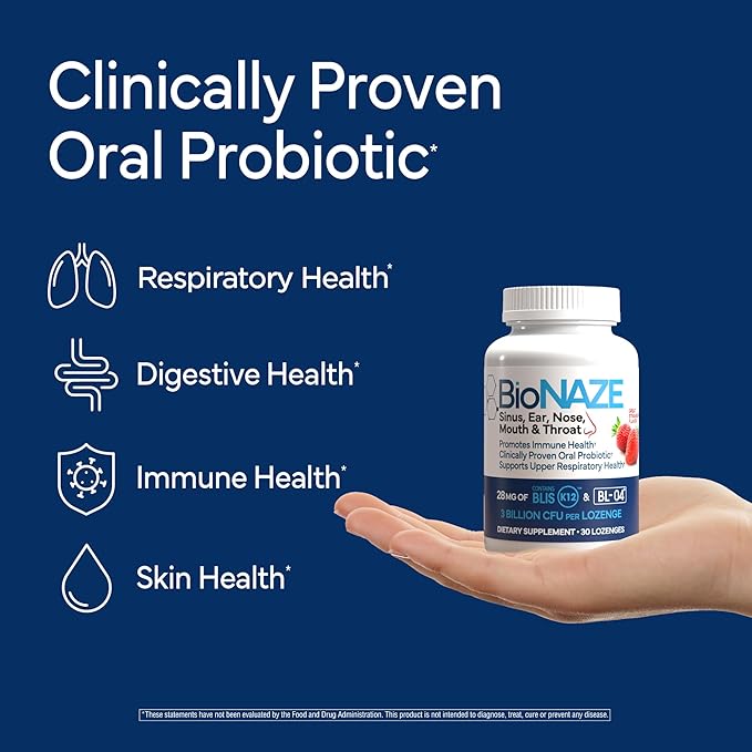 Oral Probiotic BLIS K12 &amp BL-04 for Sinus Tonsil Stones Bad Breath Post Nasal Drip Throat Mouth Teeth &amp Gut - Improve Oral &amp Respiratory Health. Clinically Proven Probiotic Strains 3