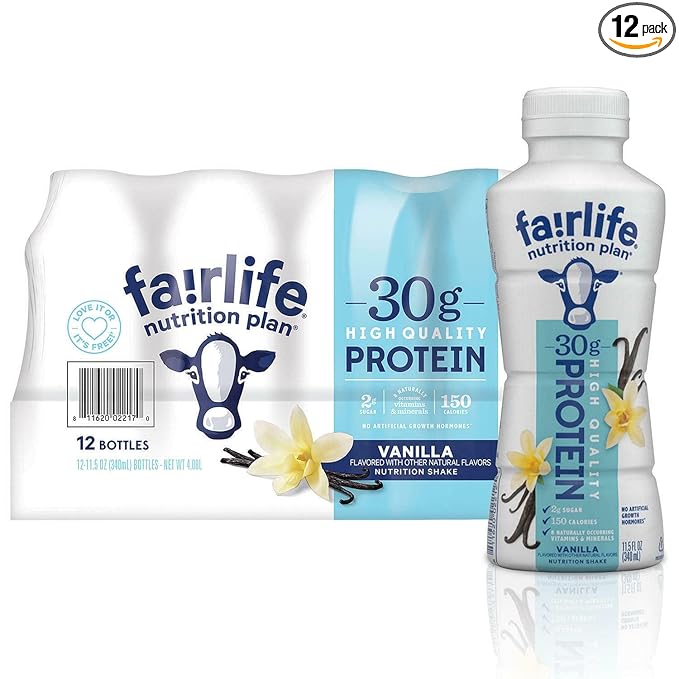 Fair Life Nutrition Plan High Protein Liquid Shake Vanilla 11.5 Fl Oz Pack of 12