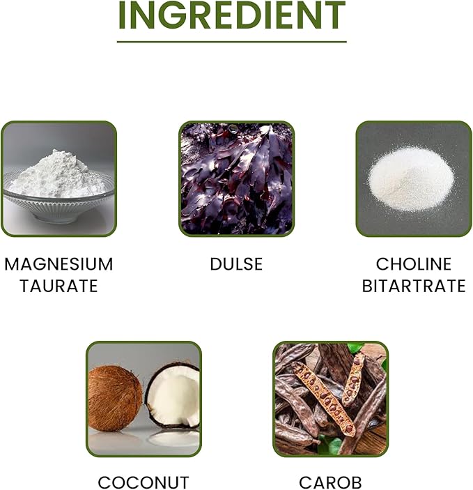Magnesium Taurate High Absorbable 90 Non-GMO Vegan &amp Gluten Free Made with Organic Wild-Crafted and Natural Ingredients (Single)