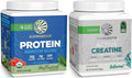 Sunwarrior Unflavored Creatine Powder &amp Organic Plant Based Protein Powder Set | Bundle &amp Save | Creatine Monohydrate Plus Vegan Organic Protein Supplements (60 Servings 15 Servings)