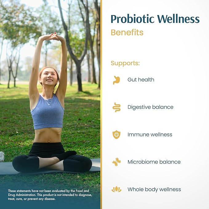 Vykee Nutrition Daily Probiotic Capsules 50 Billion CFU with Prebiotic and 11 Strain Formula for Digestive Support and Wellness - Vegan Non GMO - 60 Capsules