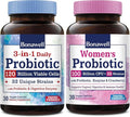 Bonawell Probiotics 120 Billion &amp Probiotics for Women Bundle Digestion Immunity Women’s Health Probiotic 120 Billion Caps 30ct &amp Probiotics for Women Caps 30ct
