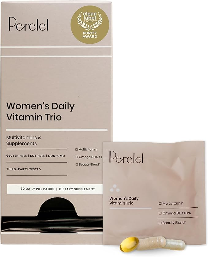 Perelel Womens Daily Vitamin Trio Stress Support &amp Triple-Support Protein