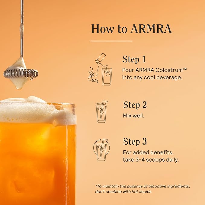 ARMRA Colostrum Powder | Arctic Chai | Gut Health &amp Bloating | Skin &amp Hair | Immunity | Keto Gluten &amp Fat-Free | 30 Servings